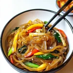 Vegetarian Japchae Korean Glass Noodles